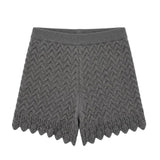 Twinset Milano Kids Shorts Grigio Scuro in Maglia a Trecce per Bambine