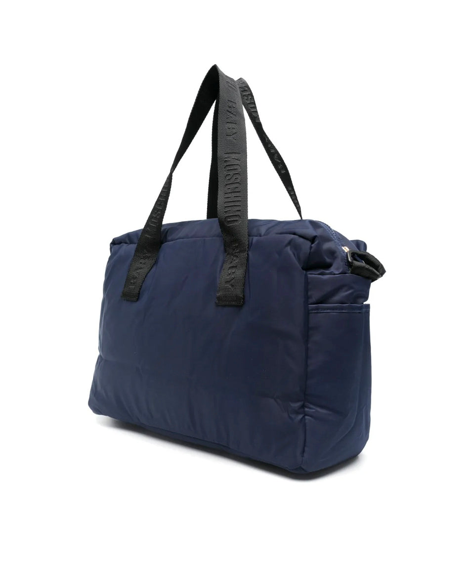 Moschino Kids Borsa Mamma Blu Navy con Teddy