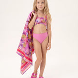4Giveness Kids Pink Butterfly Pattern Beach Towel for Girls
