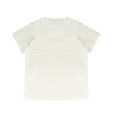 Vicolo Kids T-Shirt Off-White con Applicazioni su Logo per Bambine