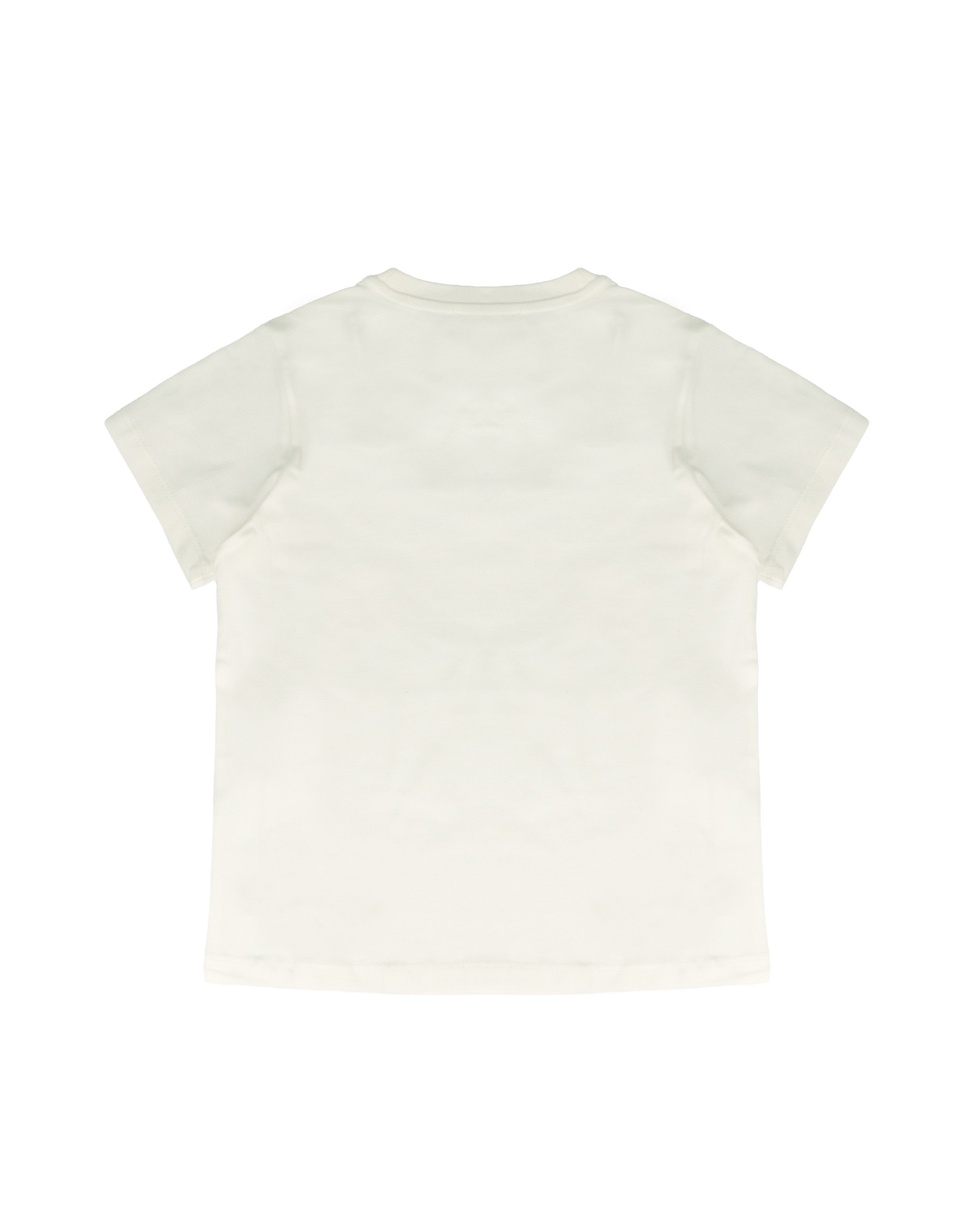 Vicolo Kids T-Shirt Off-White con Applicazioni su Logo per Bambine