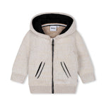 Boss Kids Cardigan Sabbia con Cappuccio per Neonati