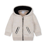Boss Kids Cardigan Sabbia con Cappuccio per Neonati
