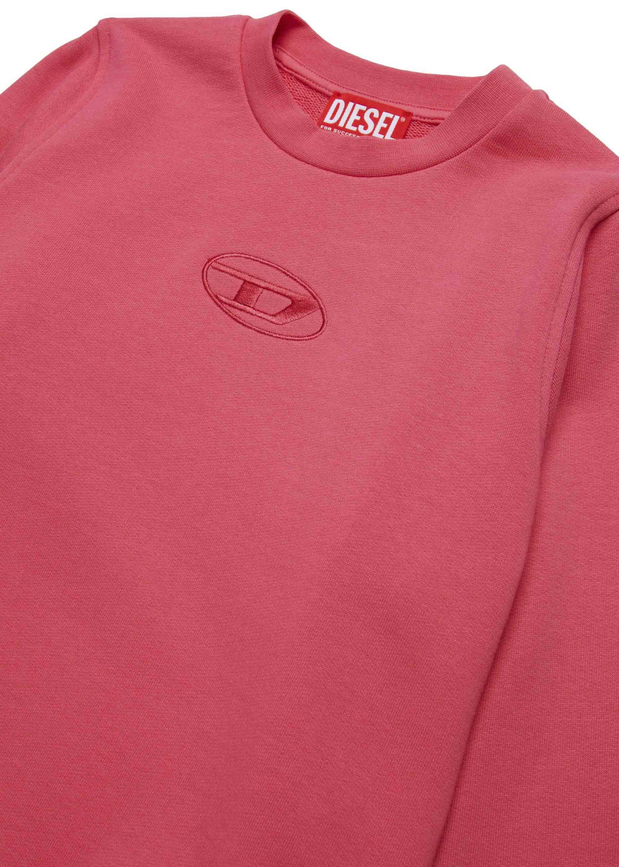 Diesel Kids Felpa Fucsia Girocollo con Oval D per Bambine (dettaglio)