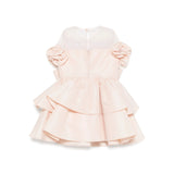 Elisabetta Franchi La Mia Bambina Abito con Balze e Fiocco Rosa per Bambine