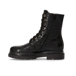 Elisabetta Franchi La Mia Bambina Anfibi Neri con Logo Monogram per Bambine