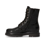 Elisabetta Franchi La Mia Bambina Anfibi Neri con Logo Monogram per Bambine