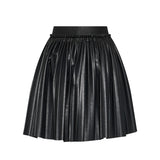 John Richmond Kids Gonna Eco-pelle Plissettata Nera con Fascia Logo per Bambine