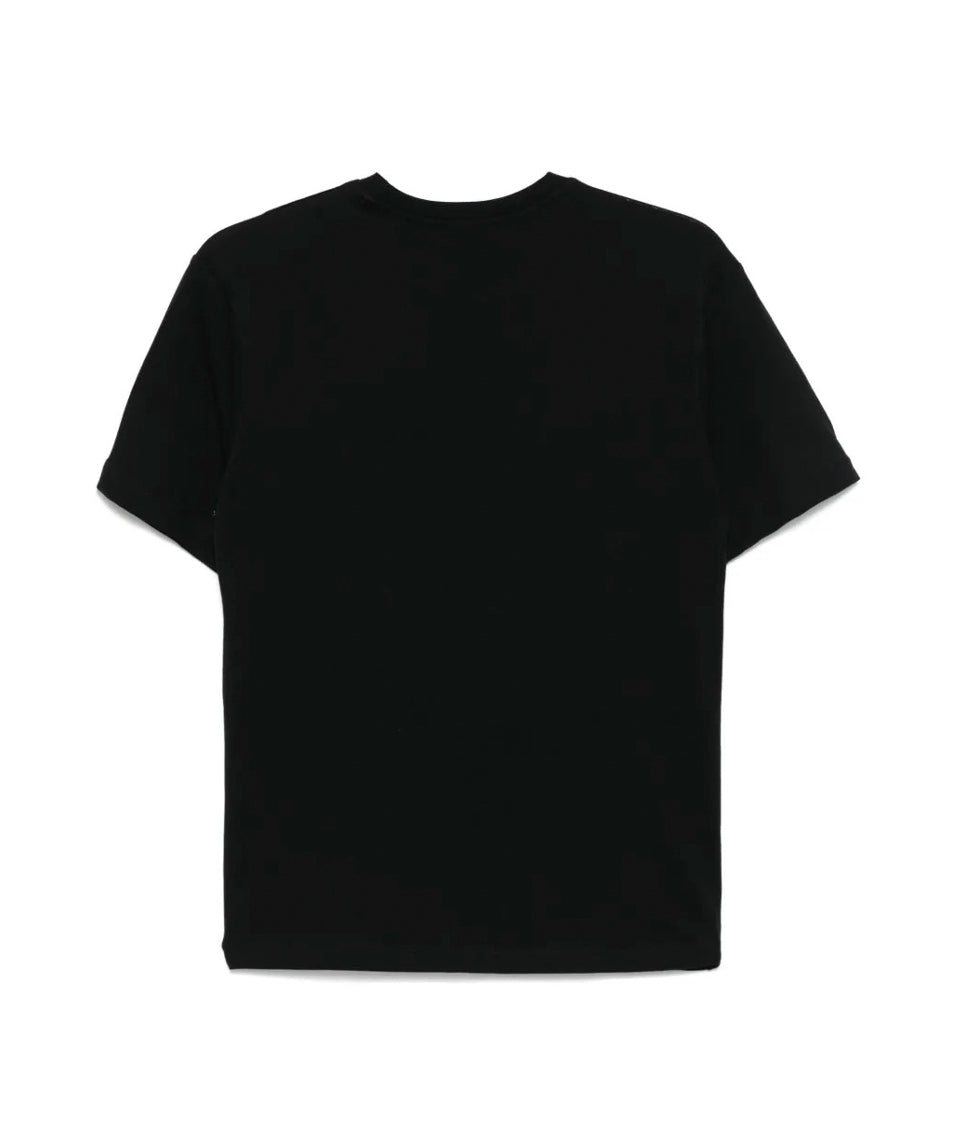 MSGM Kids T-shirt Nera con Stampa Graffiti per Bambini retro