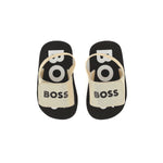 Boss Kids Sandali Beige Pull On con Logo per Neonati