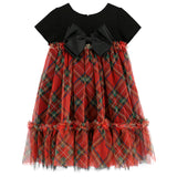 Angel's Face Abito Nero/Scozzese in Tulle per Bambine