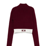 Elisabetta Franchi La Mia Bambina Maglioncino Cherry con Banda Logo per Bambine