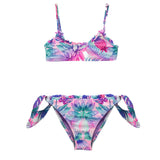Effek Costume Bikini a Fascia Fantasia Floreale per Bambine