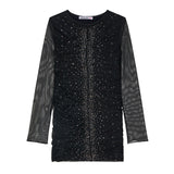 Patrizia Pepe Abito Nero Drappeggiato con Strass per Bambine