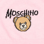 Moschino Kids Cappellino Rosa in Maglia con Teddy Bear e Logo Unisex