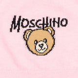 Moschino Kids Cappellino Rosa in Maglia con Teddy Bear e Logo Unisex