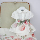 Barcellino T-shirt con Salopette Floreale per Neonate