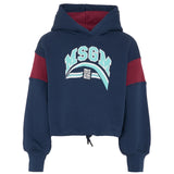 MSGM Kids Felpa con Cappuccio Merlot con Logo per Bambine