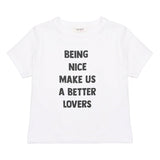 Vicolo T-Shirt Panna con Stampa per Bambine (fronte)