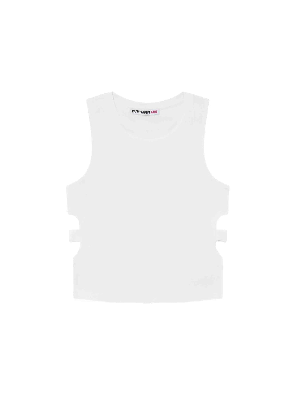 Patrizia Pepe Top Slim Bianco per Bambine