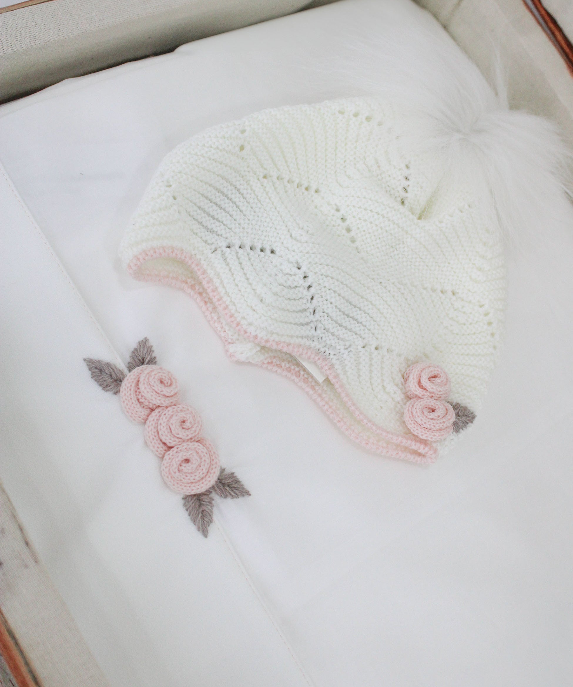 Marlù Cappello Vaniglia/Rosa/Pesca per Neonate