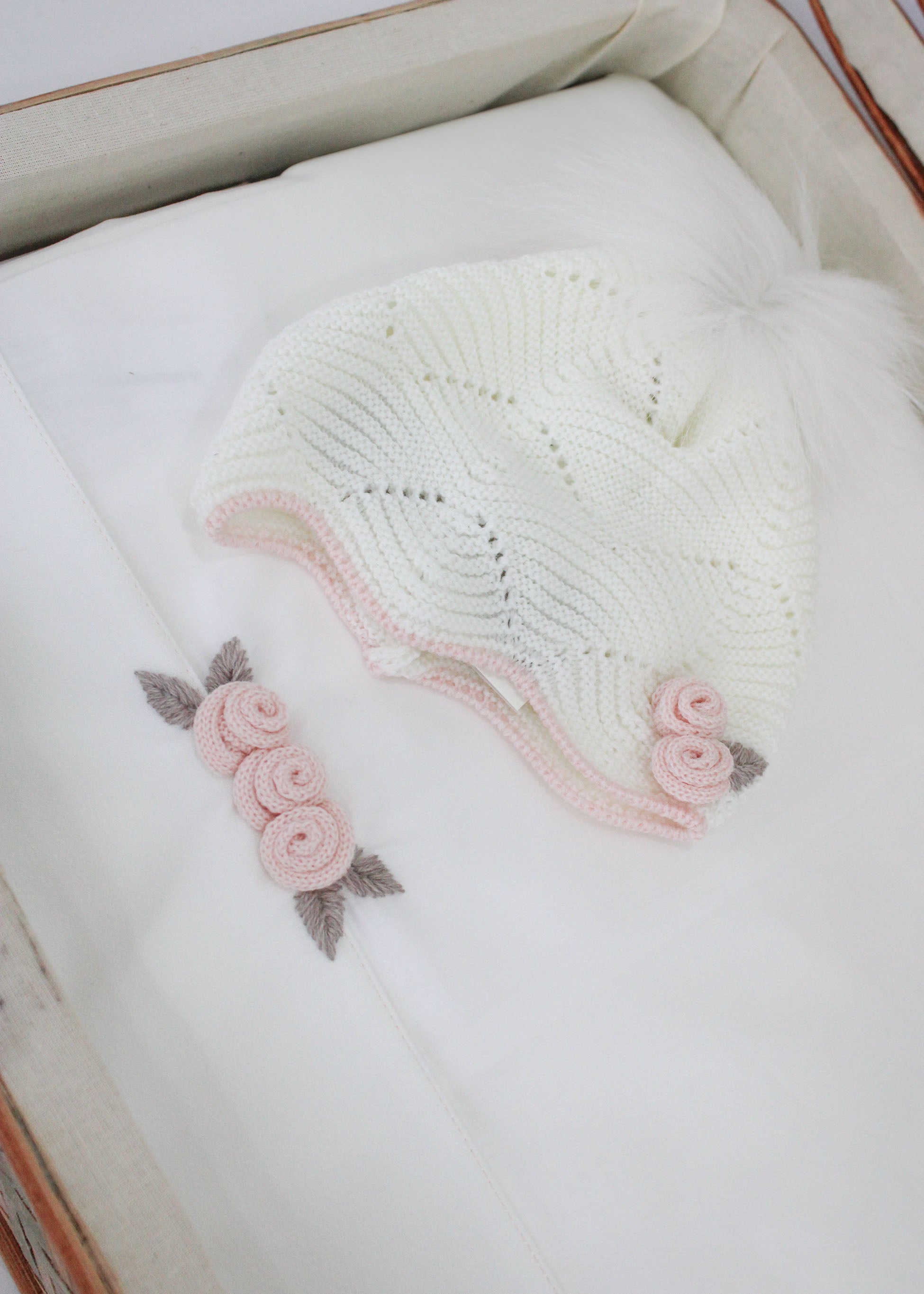Marlù Cappello Vaniglia/Rosa/Pesca per Neonate