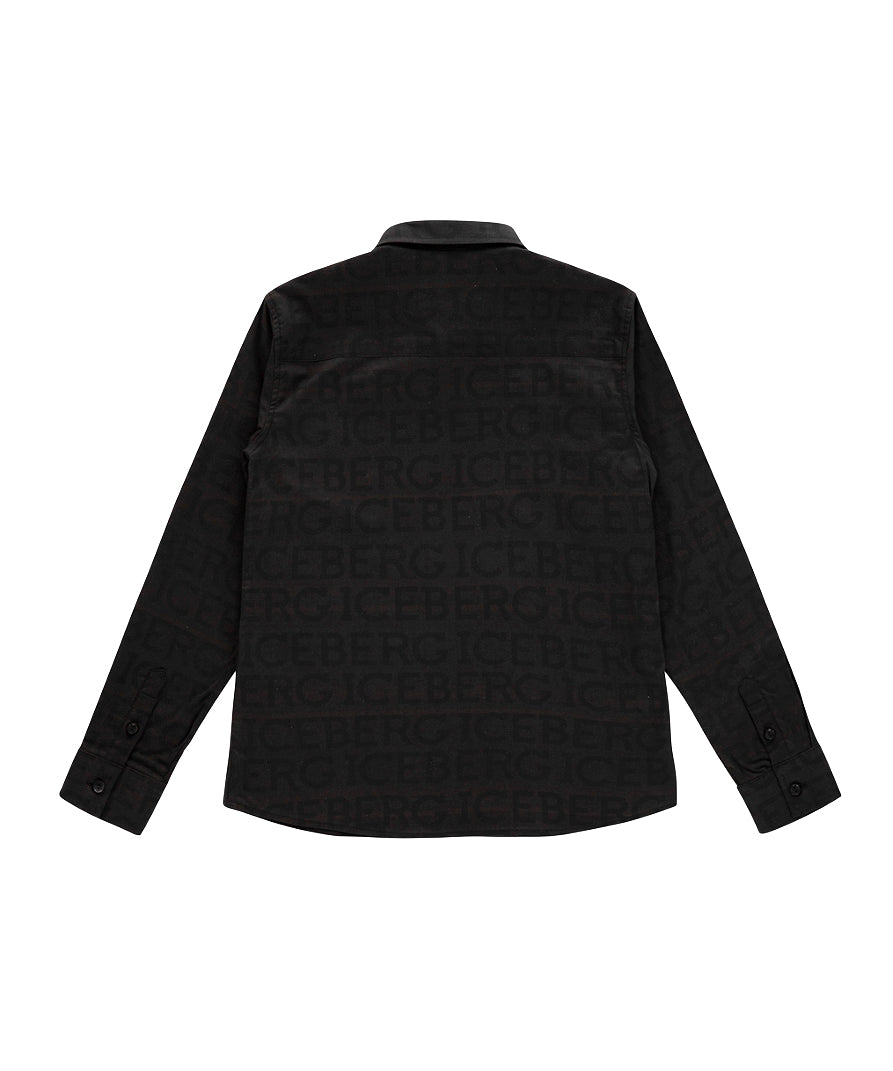 Iceberg Kids Camicia Nera con Logo Monogram per Bambini (retro)