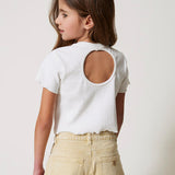 Twinset Kids T-shirt Bianca con Ricamo per Bambine