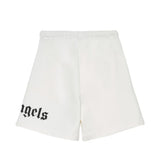 Palm Angels Kids Short Nero con Logo Bianco per Bambini