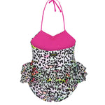 F**K Kids Costume Intero Fantasia Leopardato Multicolor per Neonate
