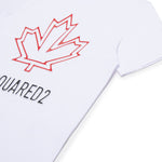 Dsquared2 Kids T-shirt Bianca con Canadian Leaf per Bambini