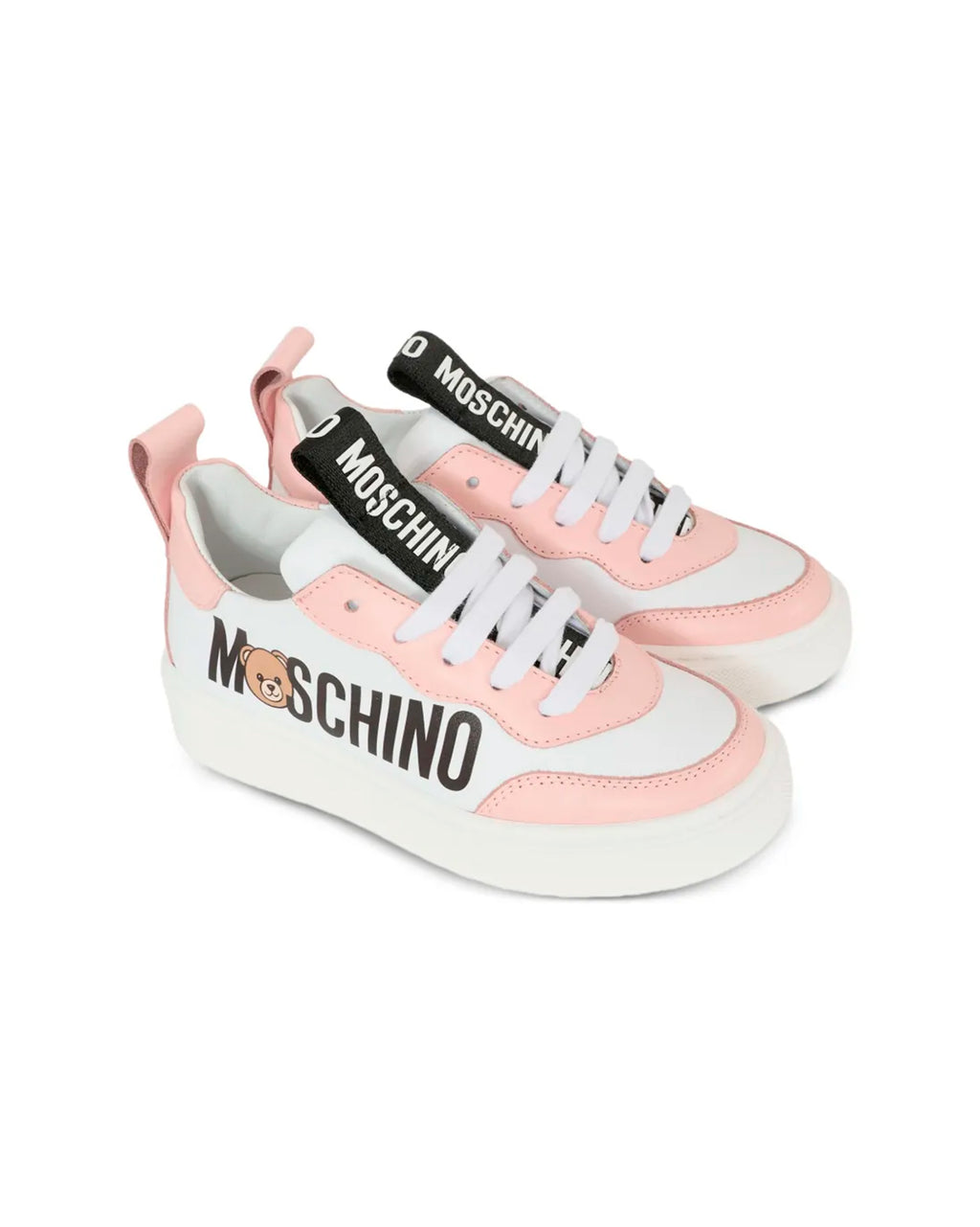 Moschino Kids Scarpe Logo Laterale Rosa per Bambine