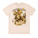 ArtSuperMoney T-Shirt Beige con Stampa con Strass per Bambini