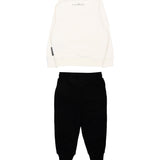 John Richmond Kids Tuta Bianco e Nero con Logo per Neonati