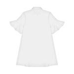 Moschino Kids Abito Svasato Panna con Ruches per Bambine