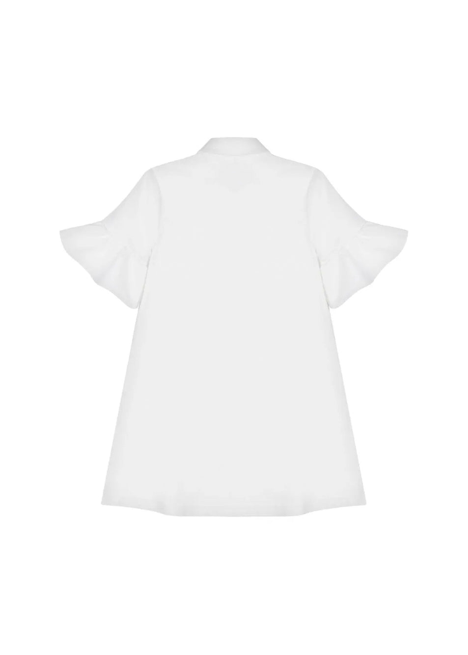 Moschino Kids Abito Svasato Panna con Ruches per Bambine