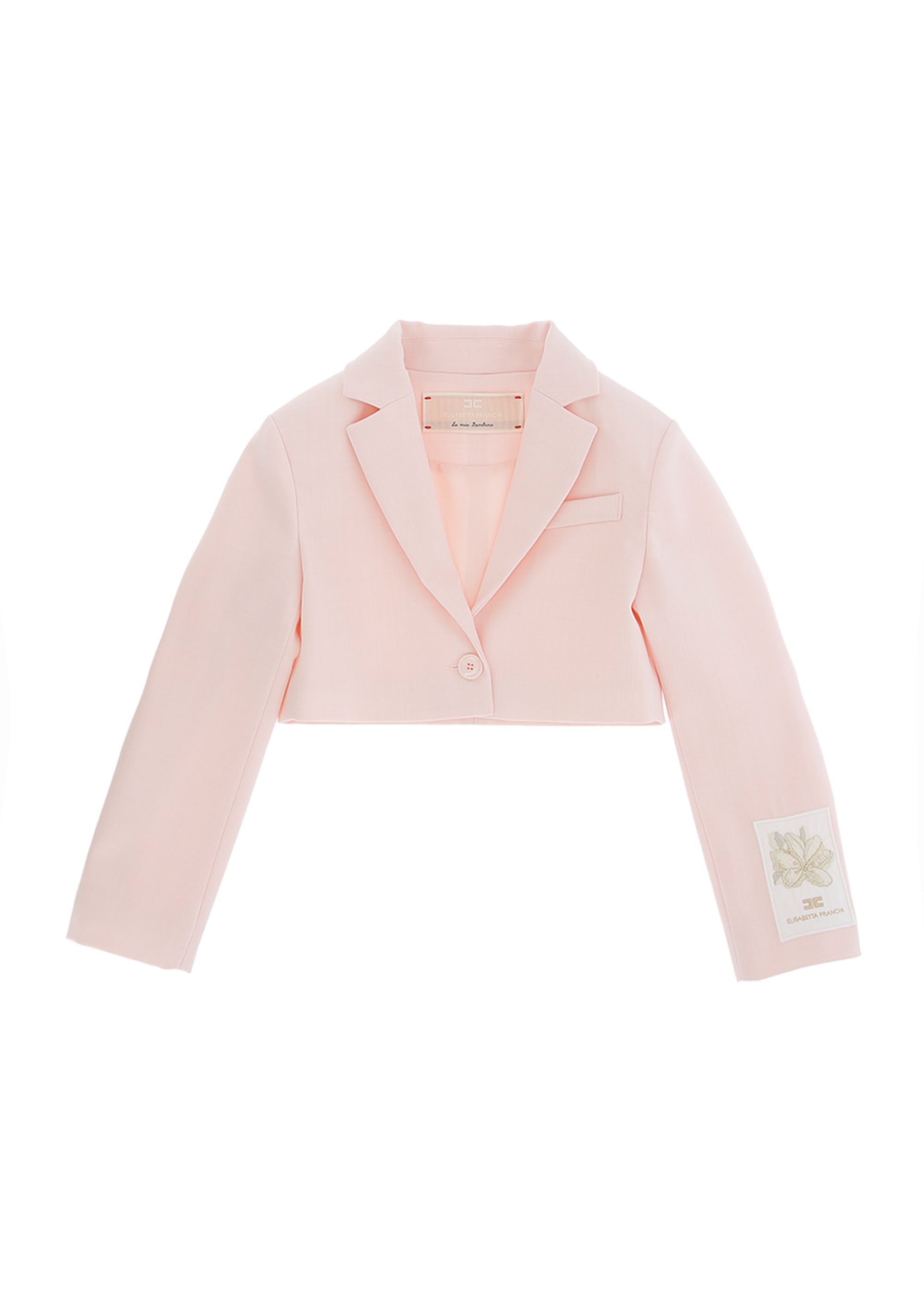 Elisabetta Franchi La Mia Bambina Giacca Crop Rosa per Bambine