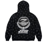 Art Super Money Kids Felpa con Cappuccio Nero Fantasia Stelle e Strass per Bambini