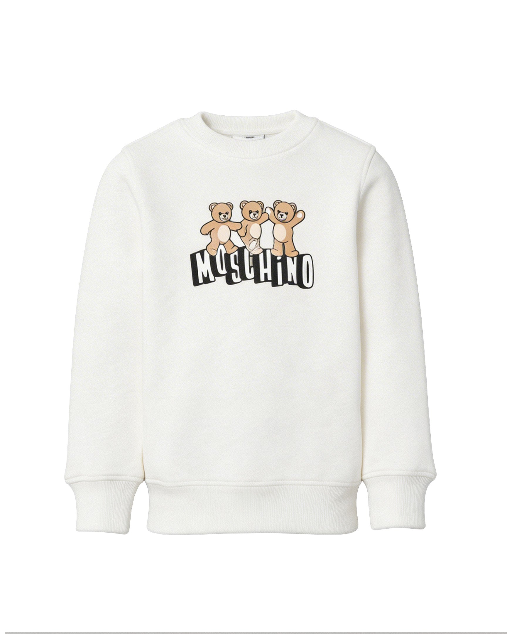 Moschino Kids Felpa Bianco con Logo Teddy Bear per Bambini