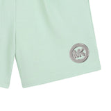 Michael Kors Kids Short Verde Acqua con Logo per Bambine