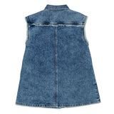 Diesel Kids Abito in Denim con Tasche per Bambine