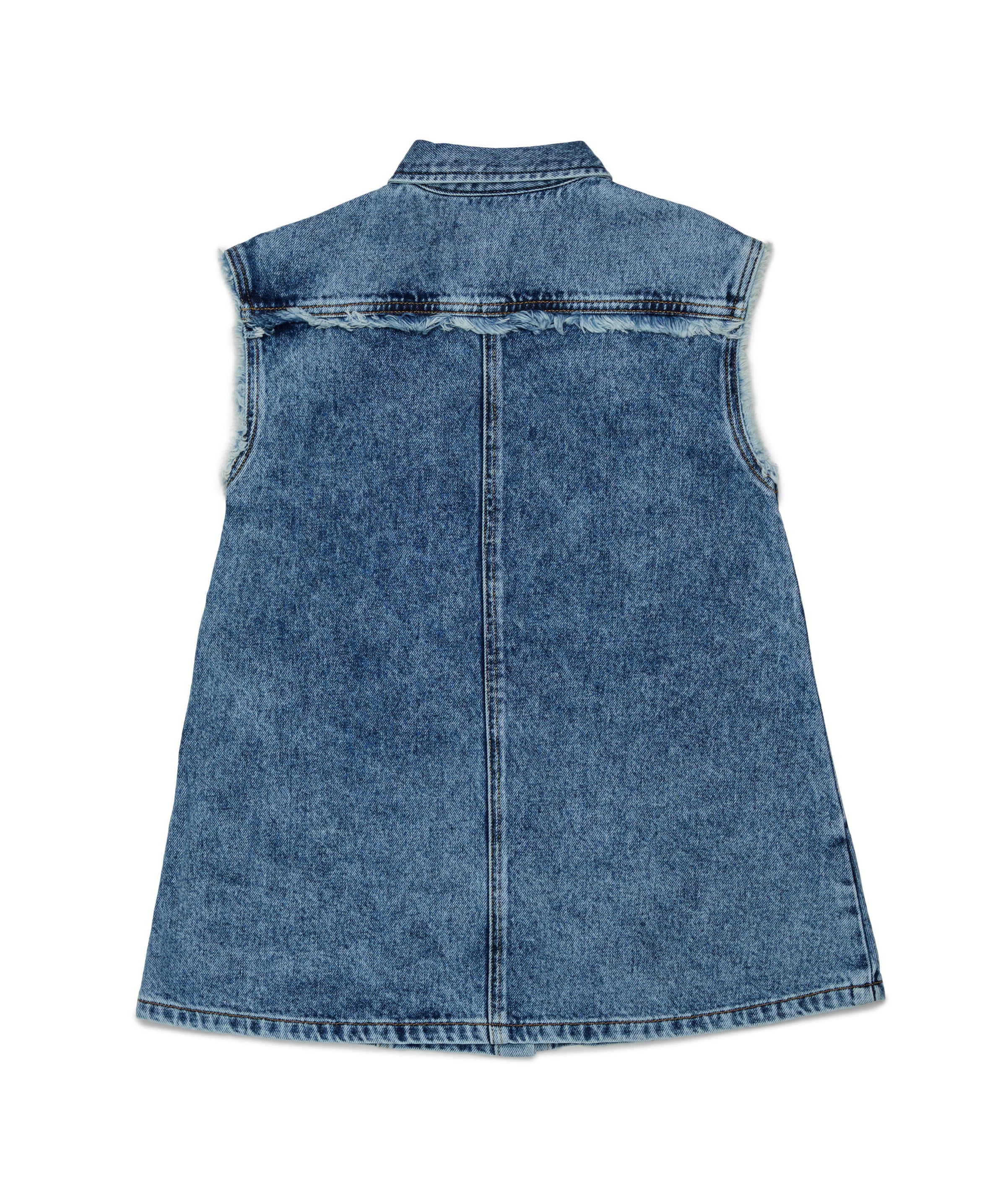 Diesel Kids Abito in Denim con Tasche per Bambine