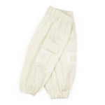 Elisabetta Franchi La Mia Bambina Pantalone Cargo Avorio in Satin per Neonate