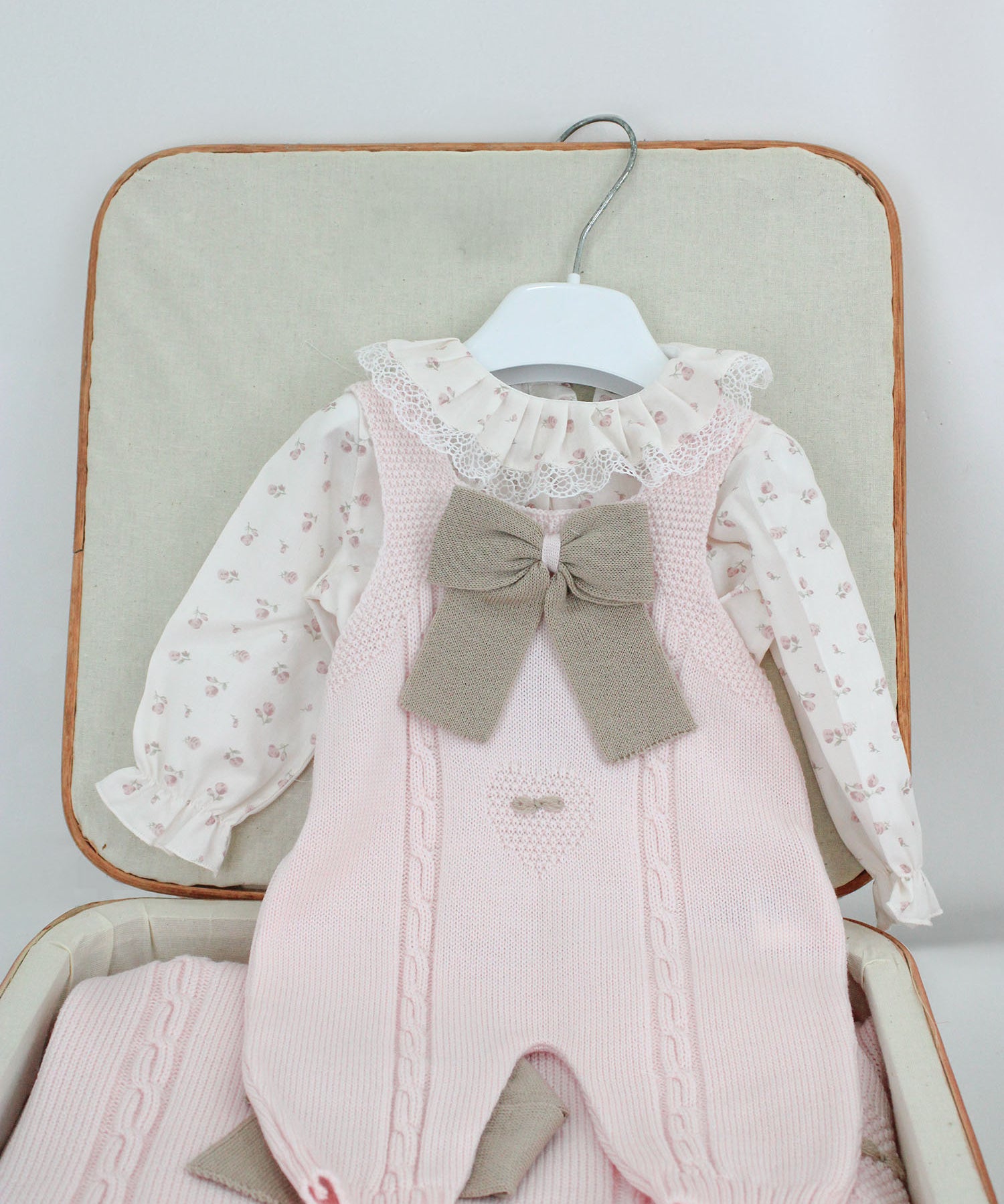 Marlù Completo Rosa/Tabacco per Neonate 