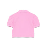 MSGM Kids Polo Rosa Crop per Bambine (retro)