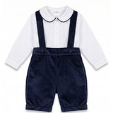 Deolinda Kids Completo 2 pezzi Camicetta + Salopette Blu Navy per Neonate