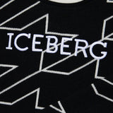 Iceberg Kids Maglione Nero Crop Pied-de-Poule per Bambine (dettaglio)