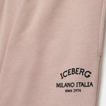 Iceberg Kids Pantaloni Joggers Rosa con Logo per Bambine (dettaglio)