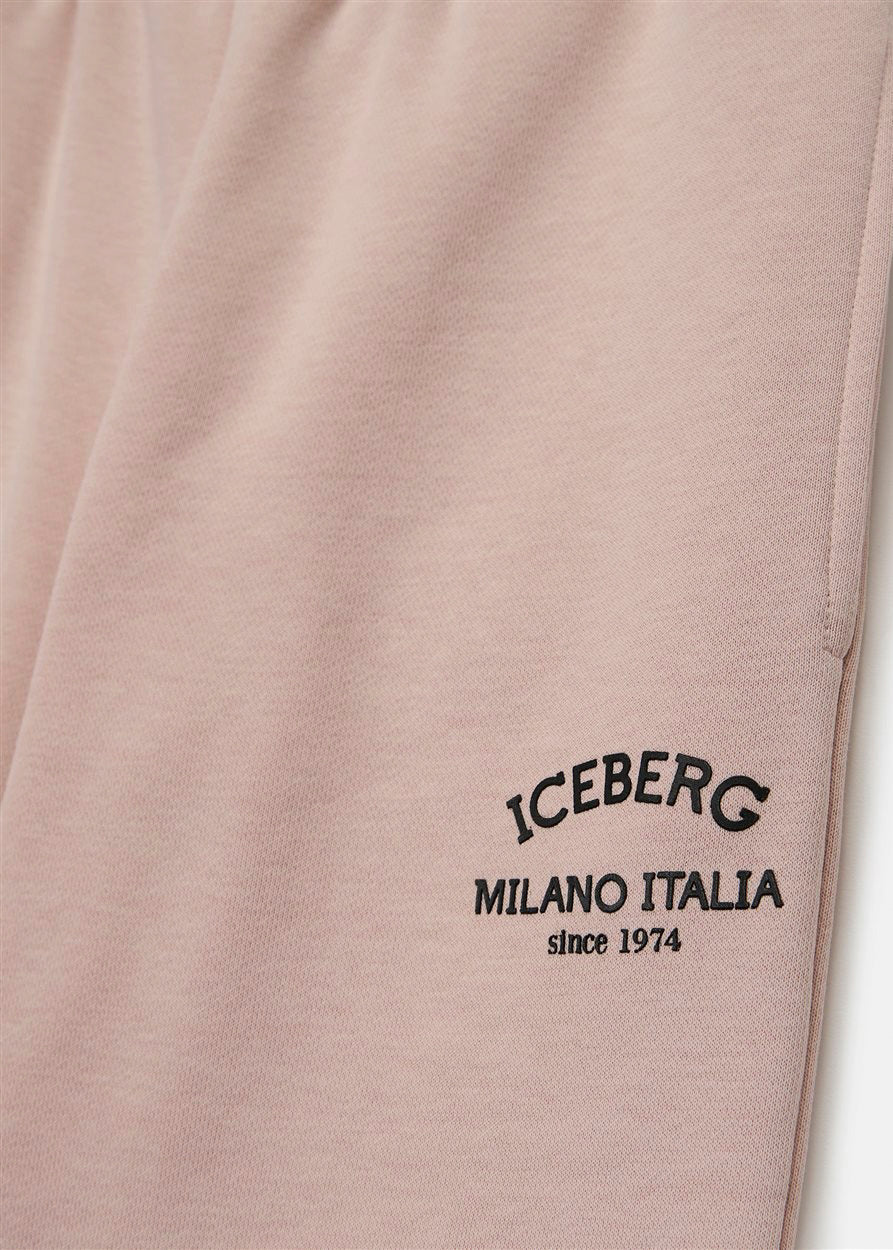 Iceberg Kids Pantaloni Joggers Rosa con Logo per Bambine (dettaglio)