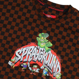 Sprayground Kids Felpa Girocollo Marrone con Stampa per Bambini